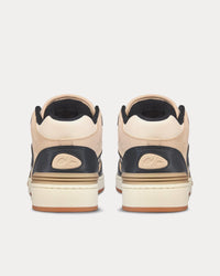 B57 Black and Cream Smooth Calfskin and Beige Suede Mid Top Sneakers View 4