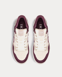 B57 Burgundy and Cream Smooth Calfskin with Beige Suede Low Top Sneakers View 2