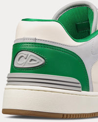 B57 Green and Cream Smooth Calfskin with Light Gray Suede Low Top Sneakers View 4