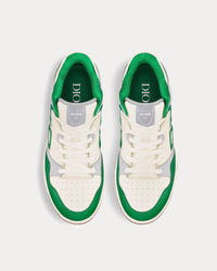 B57 Green and Cream Smooth Calfskin with Light Gray Suede Low Top Sneakers View 2