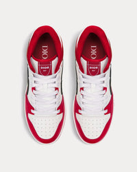 B57 Smooth Calfskin with Dior Oblique Jacquard Red / White Mid Top Sneakers View 2