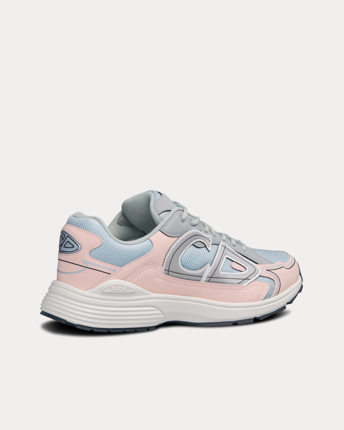 B30 Gray Mesh and Light Pink and Gray Technical Fabric Low Top Sneakers