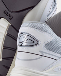 B30 Gray Mesh and White Technical Fabric Low Top Sneakers