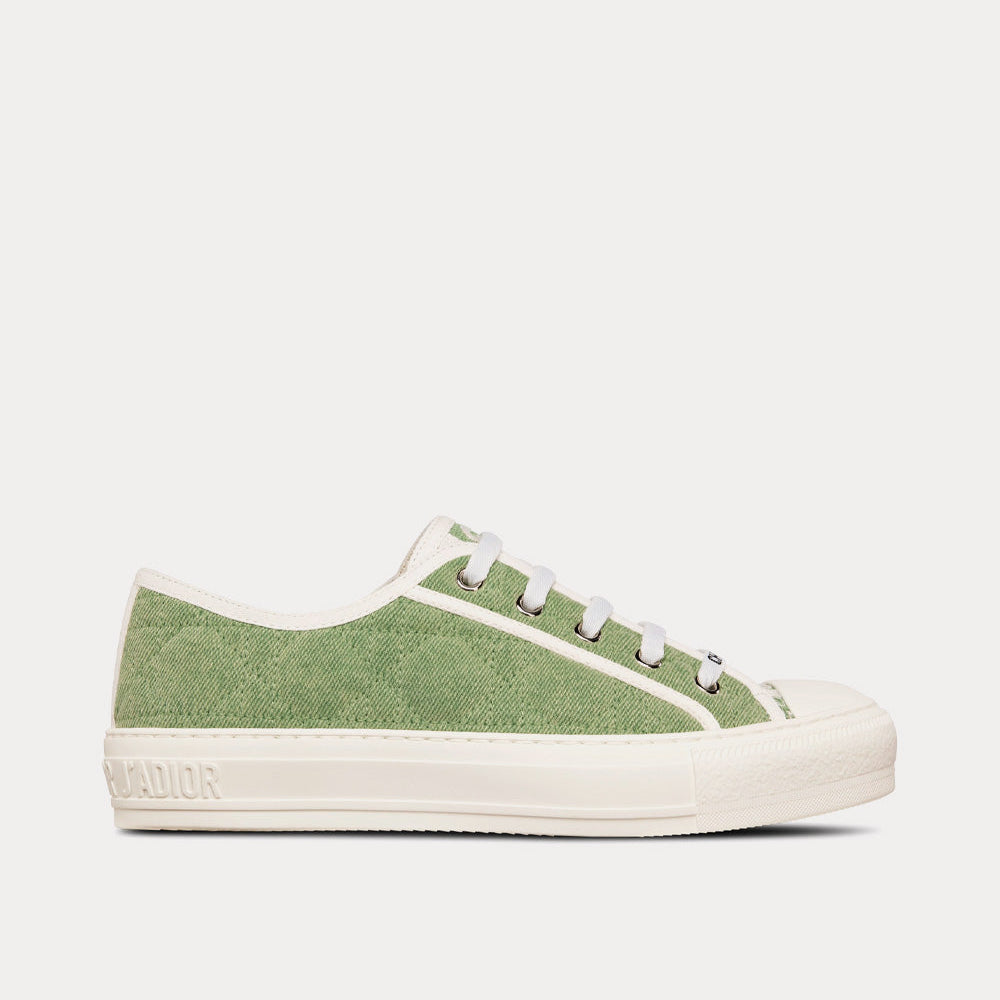 Walk'n'Dior Green Faded Cannage Embroidered Denim Low Top Sneakers
