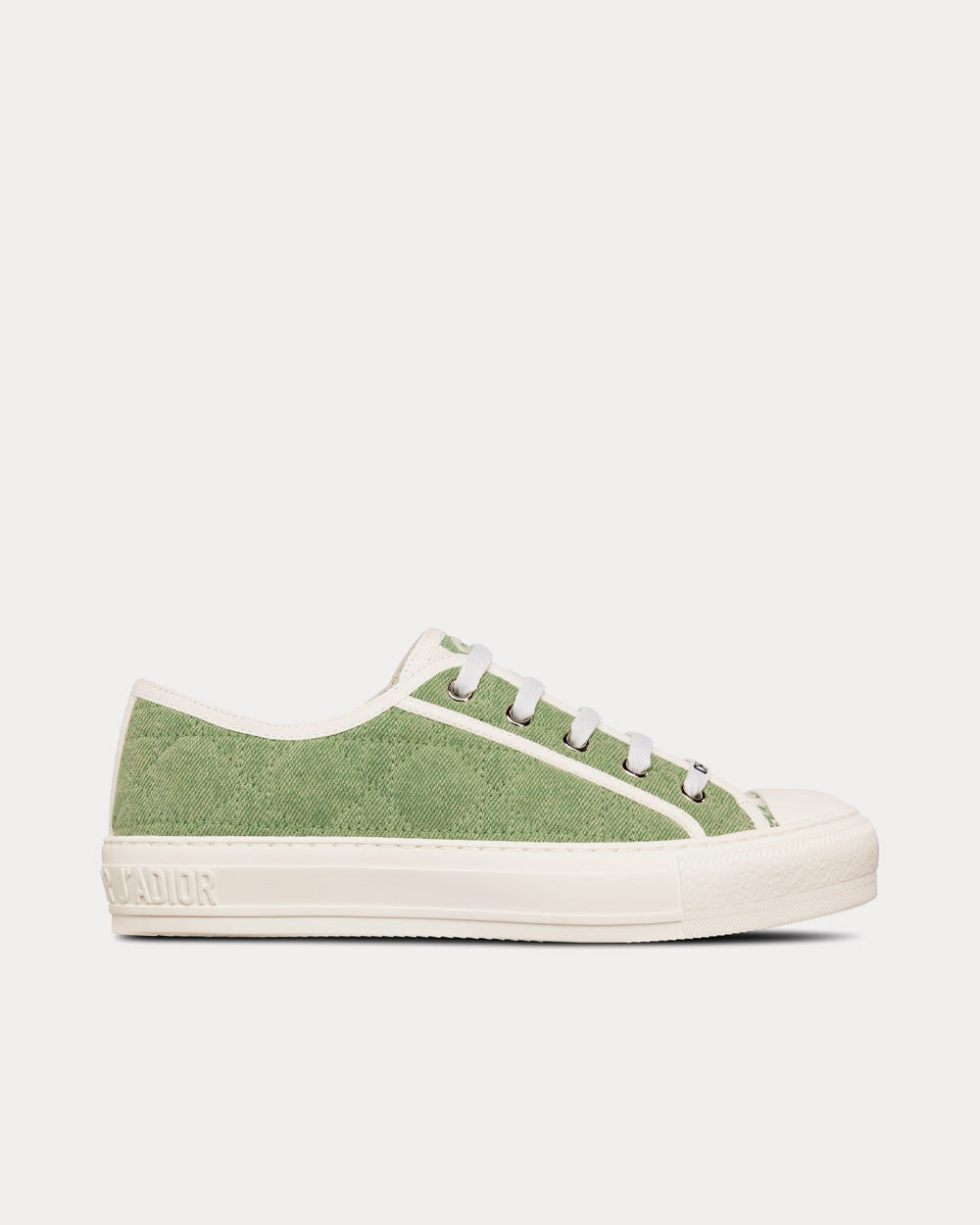 Walk'n'Dior Green Faded Cannage Embroidered Denim Low Top Sneakers