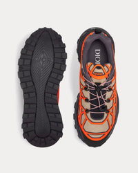 B31 Runner Technical Mesh & Rubber with Warped Cannage Motif Beige / Orange / Black Low Top Sneakers