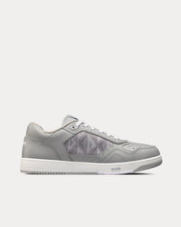 B27 Dior Gray Smooth Calfskin and CD Diamond Canvas Low Top Sneakers