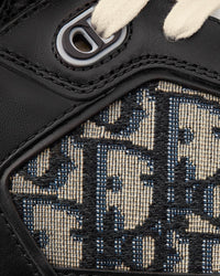 B27 Black Smooth Calfskin with Beige and Black Dior Oblique Jacquard High Top Sneakers