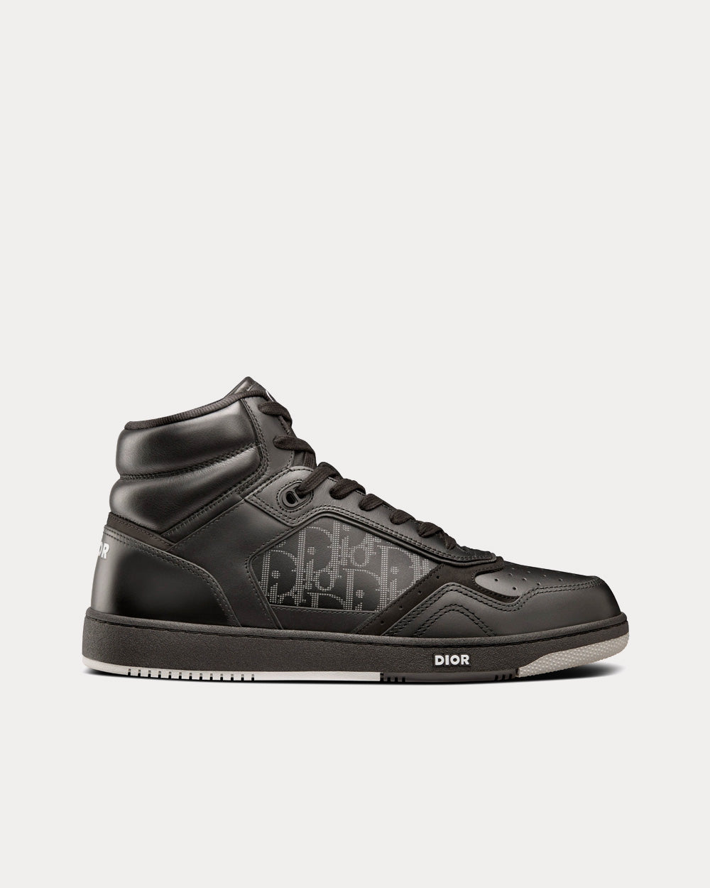 B27 Black Dior Oblique Galaxy Leather with Smooth Calfskin and Suede High Top Sneakers