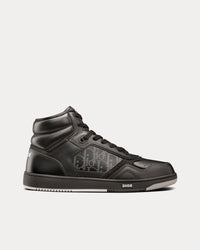 B27 Black Dior Oblique Galaxy Leather with Smooth Calfskin and Suede High Top Sneakers