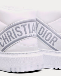 D-Player Quilted Nylon White High Top Sneakers
