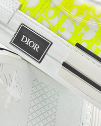 B23 White and Yellow Dior Oblique Canvas Low Top Sneakers