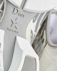 D-Connect White Dior Spatial Printed Reflective Technical Fabric Low Top Sneakers