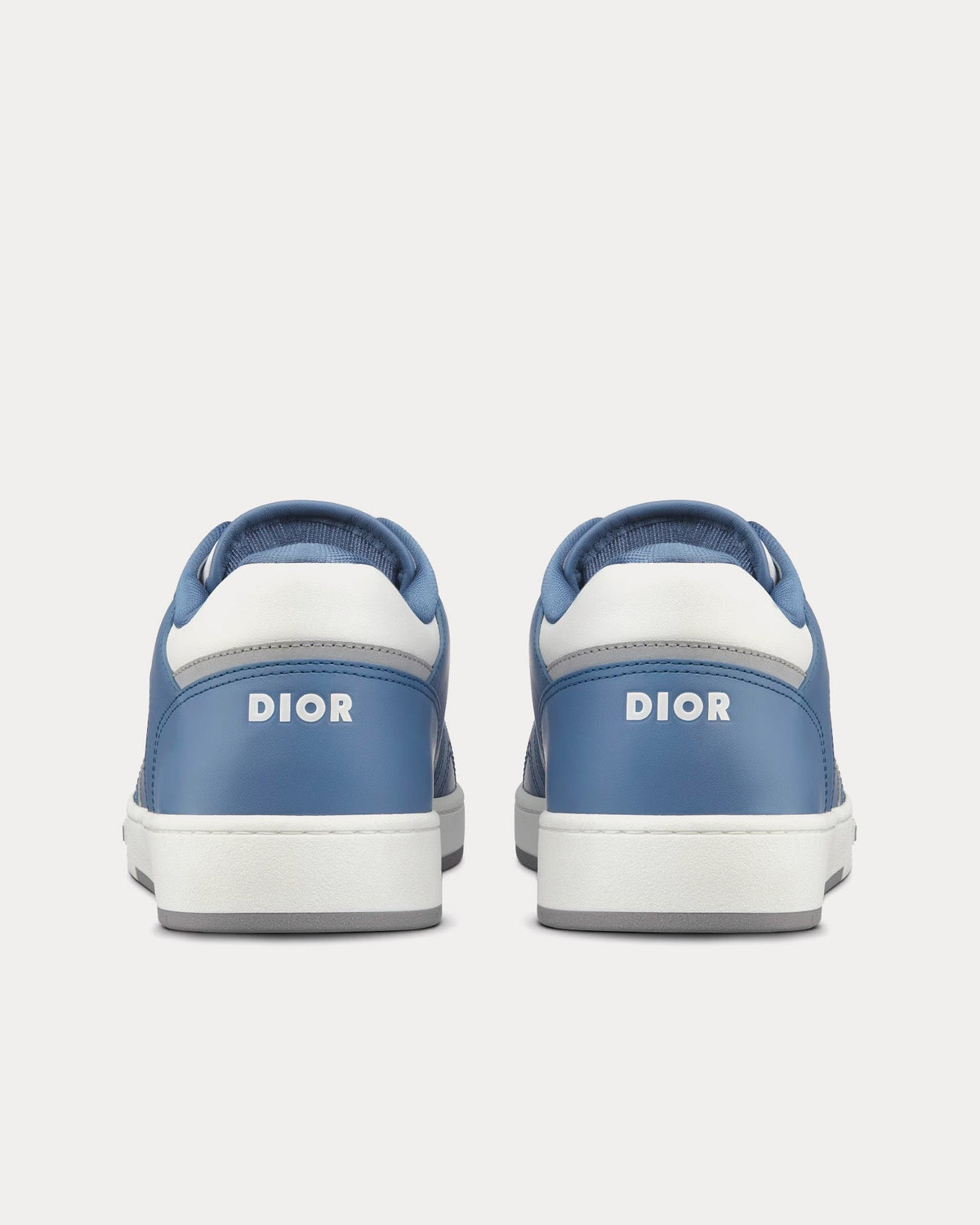 B27 Blue and White Smooth Calfskin with White Dior Oblique Galaxy Leather Low Top Sneakers