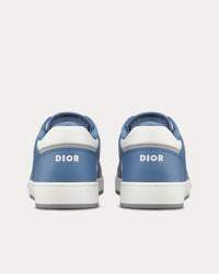 B27 Blue and White Smooth Calfskin with White Dior Oblique Galaxy Leather Low Top Sneakers