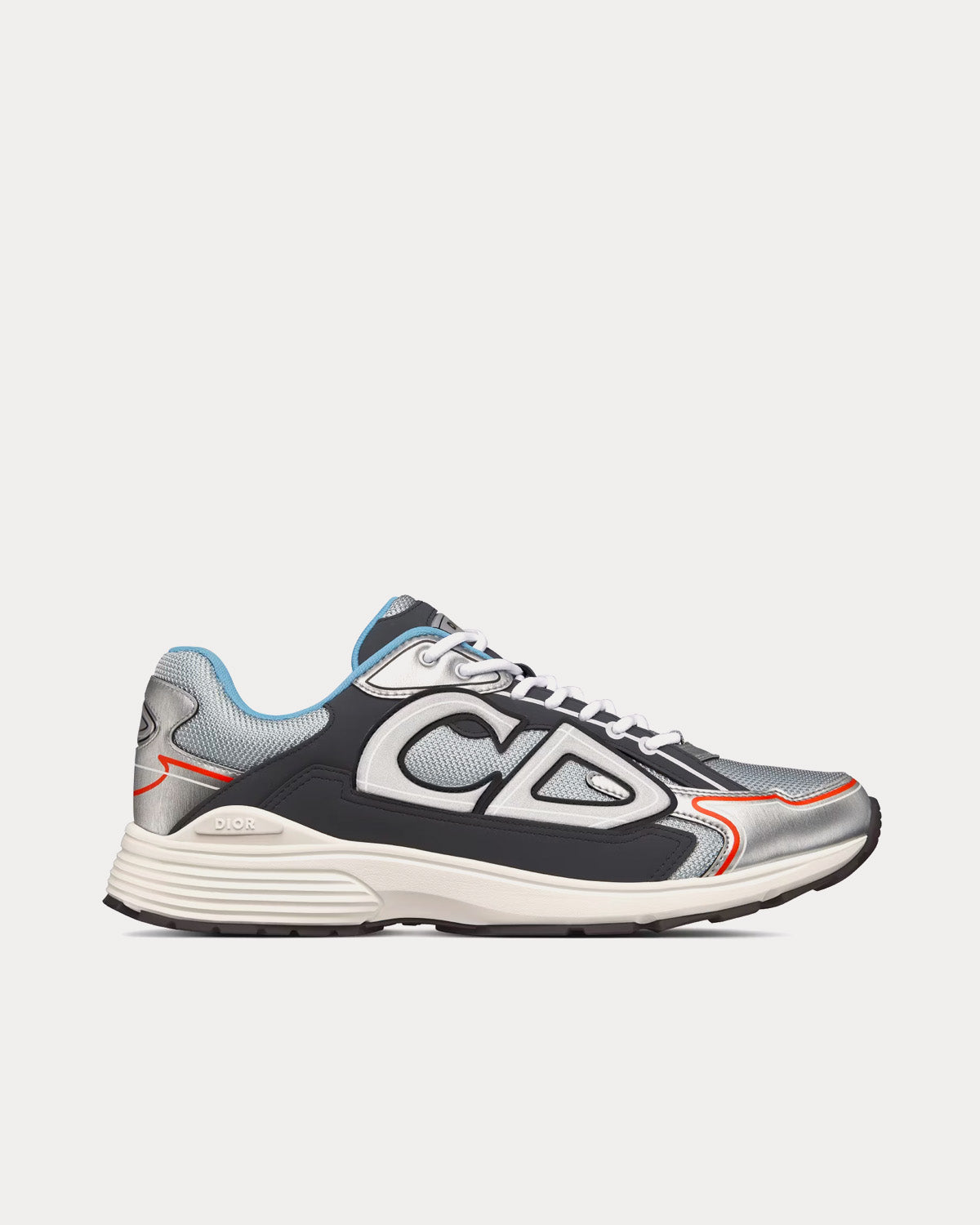 B30 Gray Mesh with Silver-Tone and Deep Gray Technical Fabric Low Top Sneakers