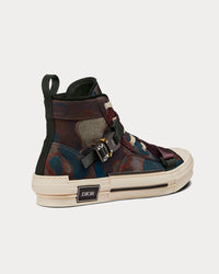 B23 Brown Camouflage Jacquard High Top Sneakers