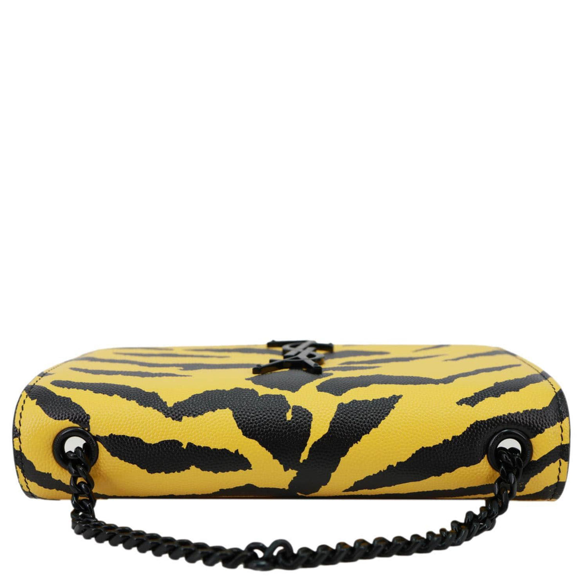 YVES SAINT LAURENT Classic Kate Zebra Print Leather Crossbody Bag Yellow