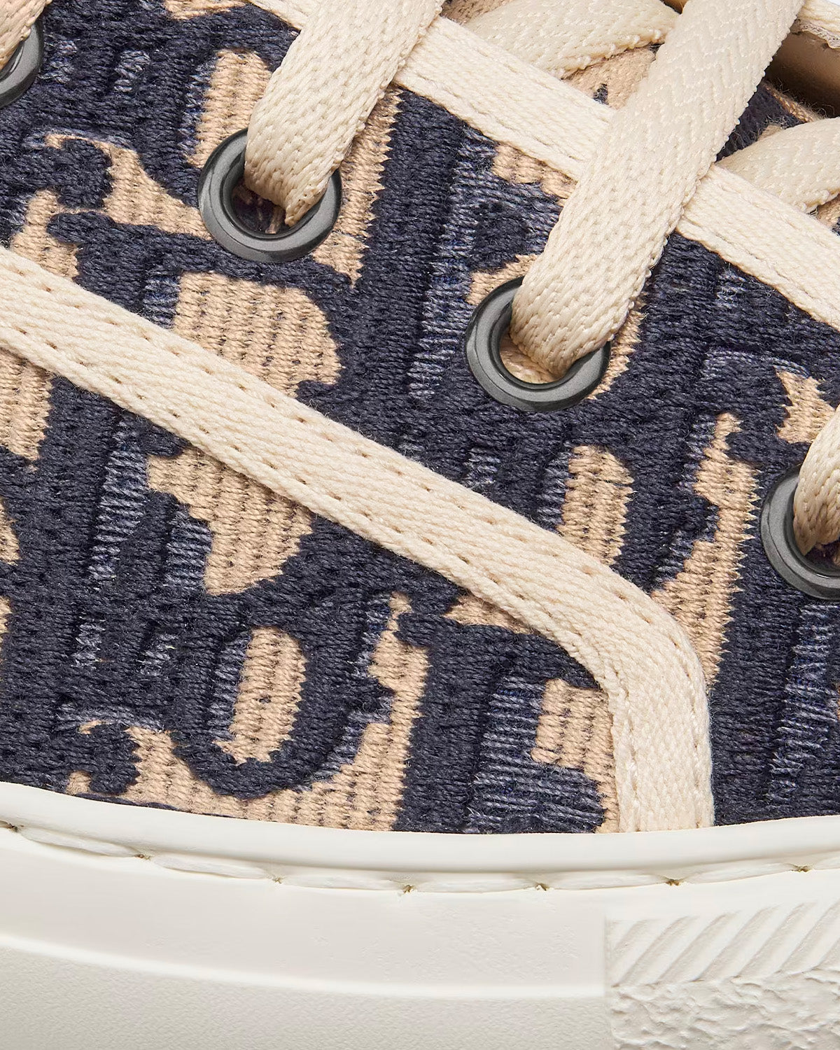 Walk'n'Dior Platform Embroidered Cotton Deep Blue Dior Oblique Low Top Sneakers