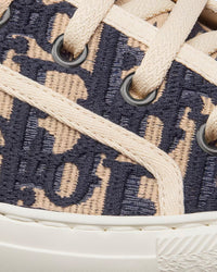 Walk'n'Dior Platform Embroidered Cotton Deep Blue Dior Oblique Low Top Sneakers