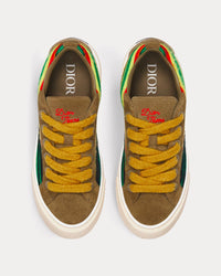 Dior Tears B33 Limited Edition Yellow Multicolor Mohair and Brown Suede Low Top Sneakers