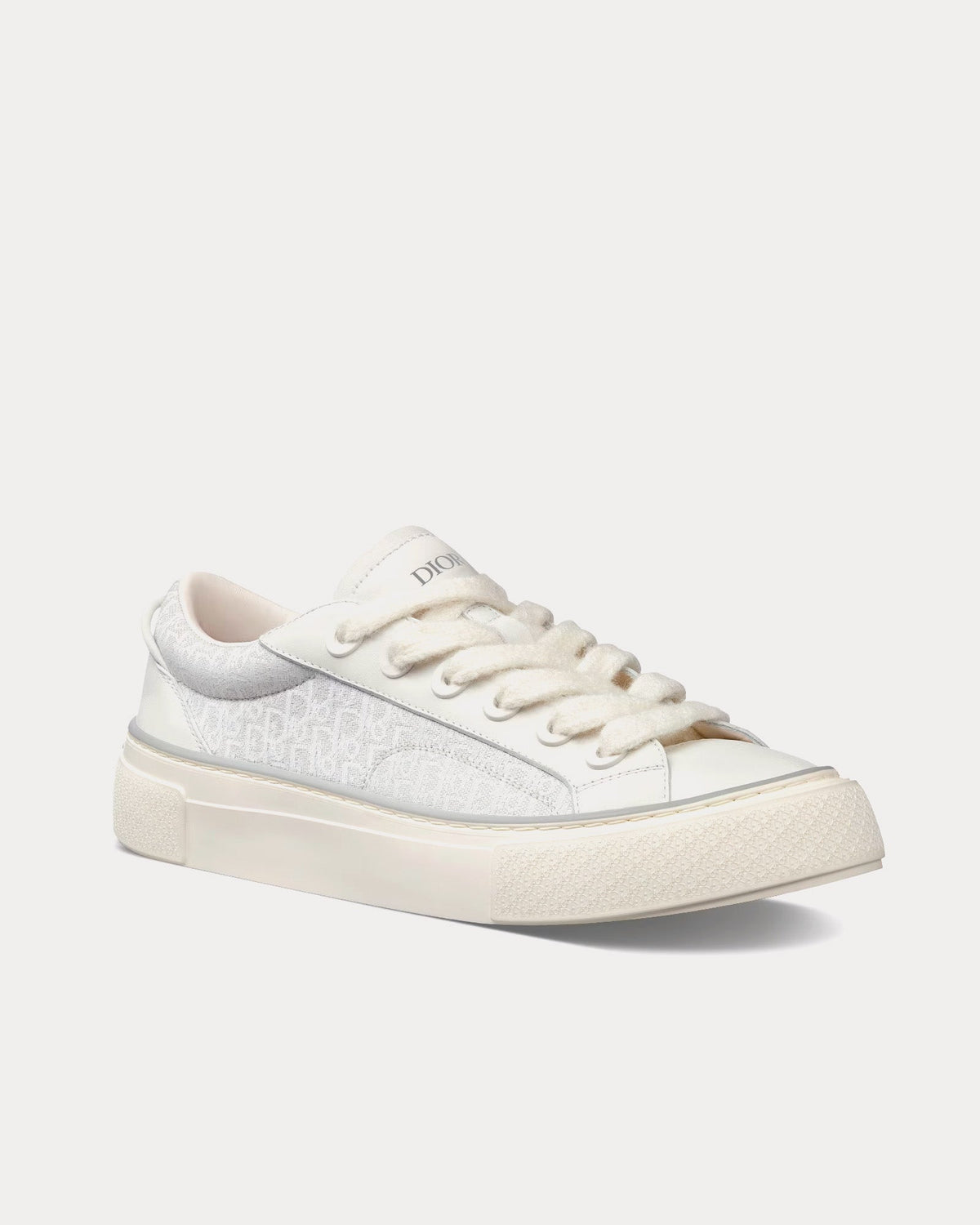 B33 White Smooth Calfskin and Dior Oblique Jacquard Low Top Sneakers