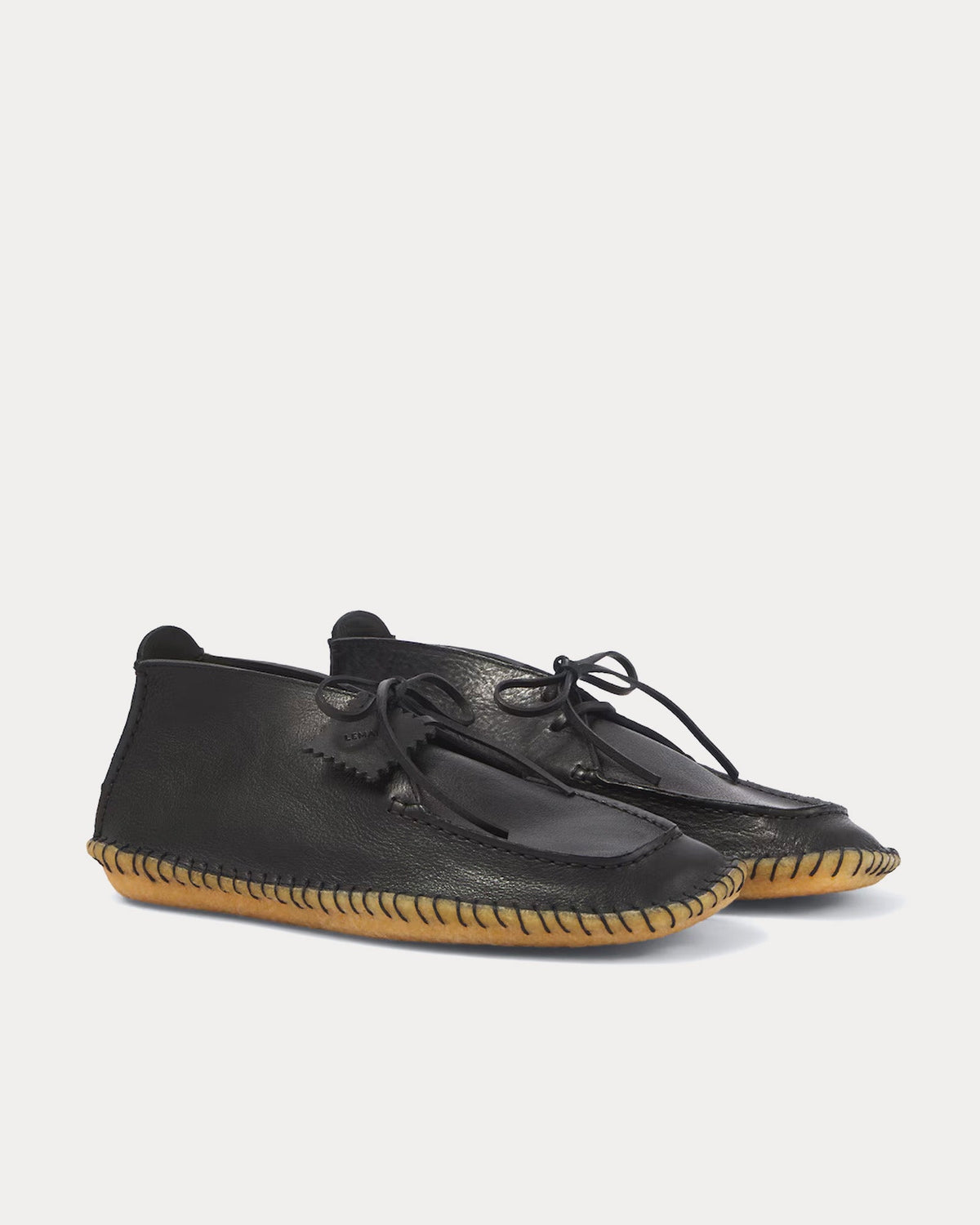 Desert Moccasins Leather Black Boots
