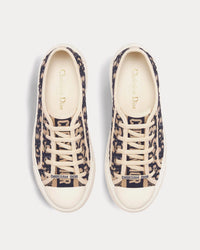Walk'n'Dior Platform Embroidered Cotton Deep Blue Dior Oblique Low Top Sneakers