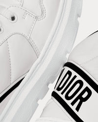 D-Player White and Black Quilted Nylon Top Sneakers