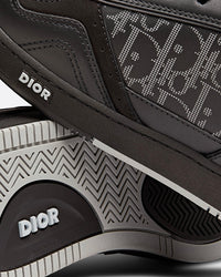B27 Black Dior Oblique Galaxy Leather with Smooth Calfskin and Suede Low Top Sneakers
