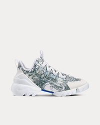 D-Connect Blue and White Technical Fabric with Dior Étoile Print Low Top Sneakers