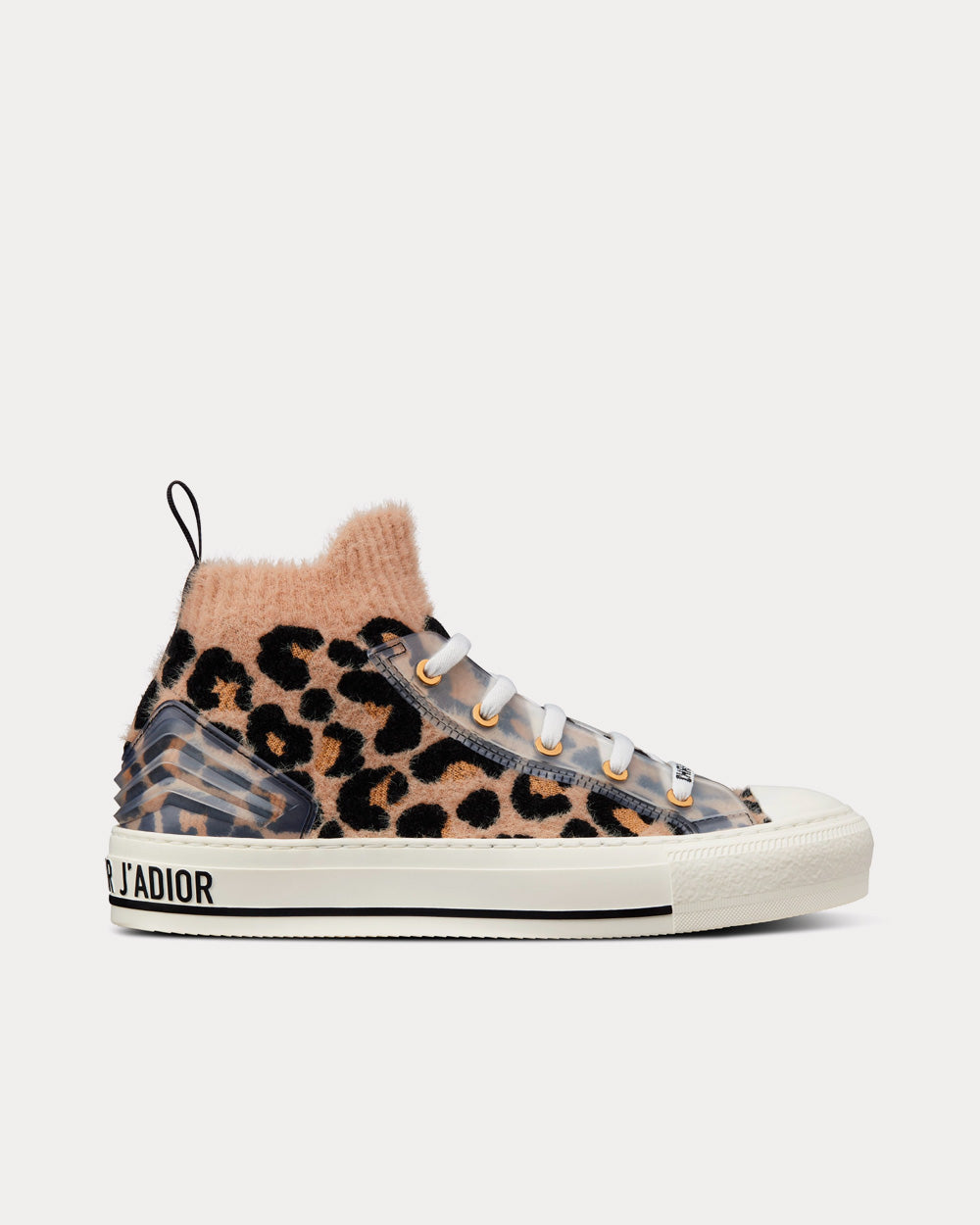 Walk'n'Dior Fur-Effect Knit Printed with Beige Multicolor Mizza Pattern High Top Sneakers