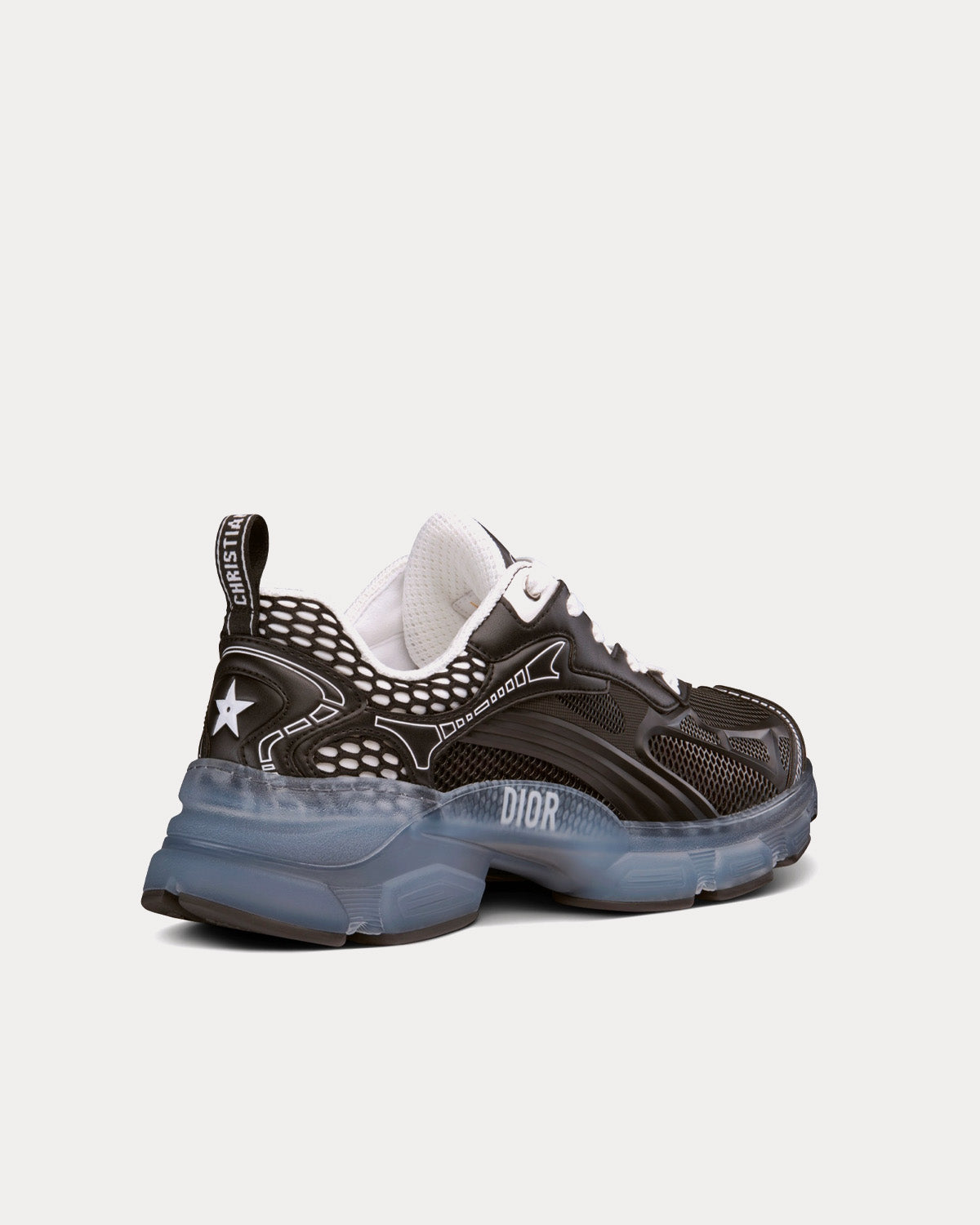 Vibe Black Technical Fabric, Mesh and Rubber Low Top Sneakers