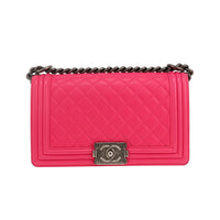 Boy shoulder bag in pink quilted leather View 2