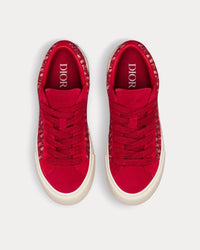 B33 Dior Oblique Mohair & Suede Red Low Top Sneakers