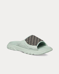 H-Town Light Green Rubber with Beige and Black Dior Oblique Jacquard Sandals