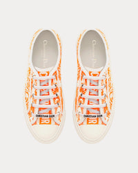 Walk'n'Dior Bright Orange Toile de Jouy Embroidered Cotton Low Top Sneakers