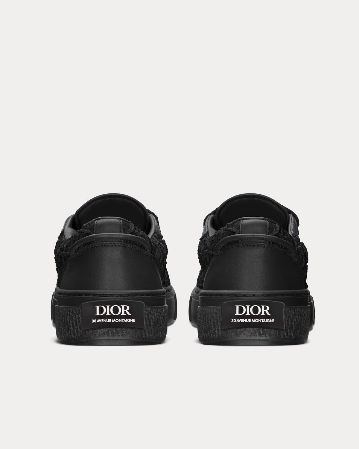 B33 Black Smooth Calfskin and Dior Oblique Raised Embroidery Low Top Sneakers