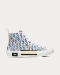 B23 Blue Dior Oblique Kasuri Jacquard High Top Sneakers