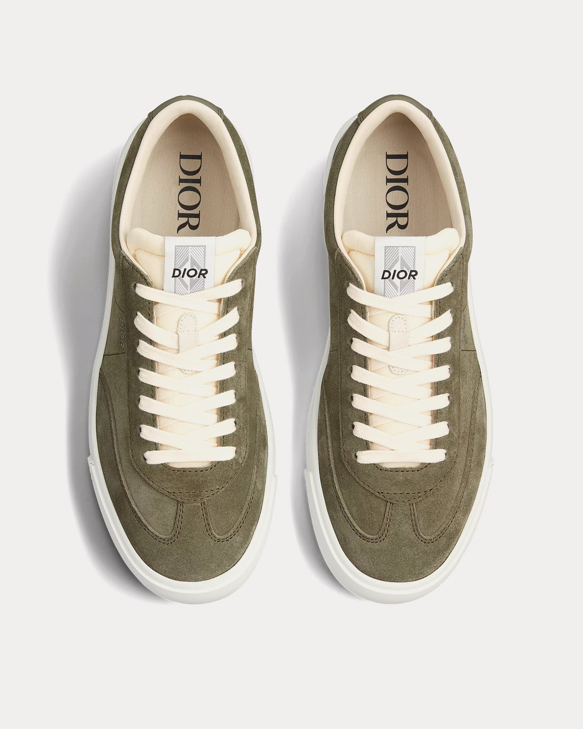B101 Nubuck Calfskin Khaki Low Top Sneakers