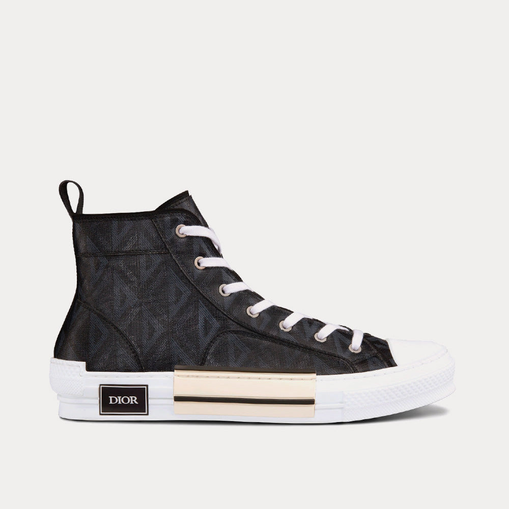 B23 Black CD Diamond Canvas High Top Sneakers