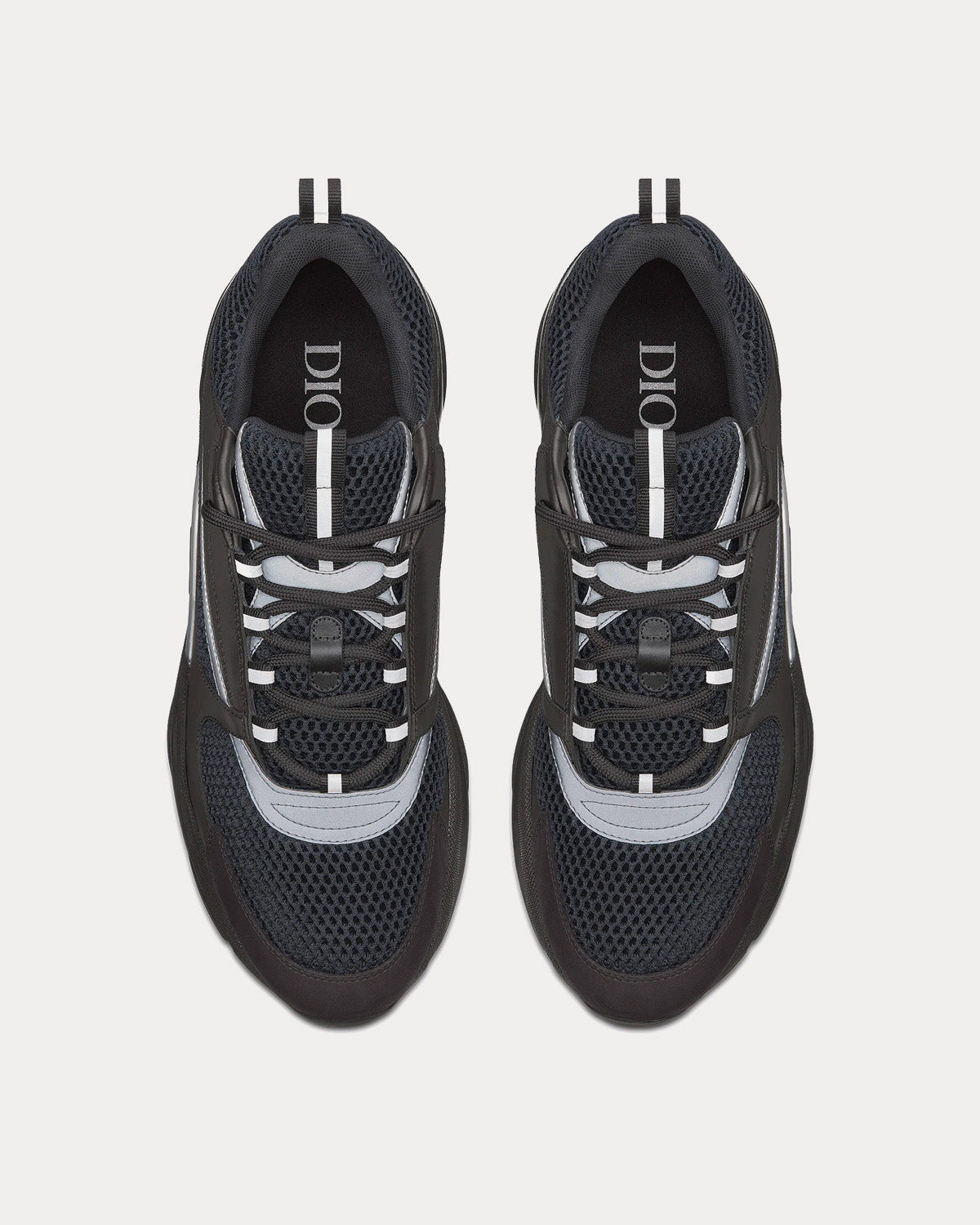 B22 Technical Mesh & Smooth Calfskin Black Low Top Sneakers