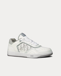 B27 White and Gray Smooth Calfskin with White Dior Oblique Galaxy Leather Low Top Sneakers