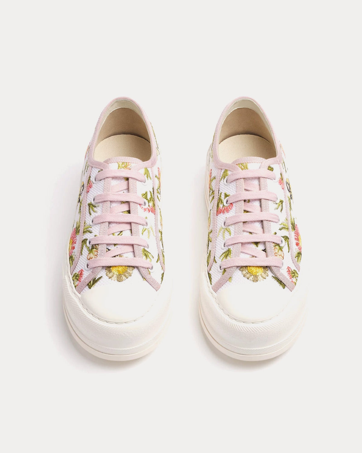 Walk'n'Dior Platform  Daisy Garden Motif White / Pink Low Top Sneakers