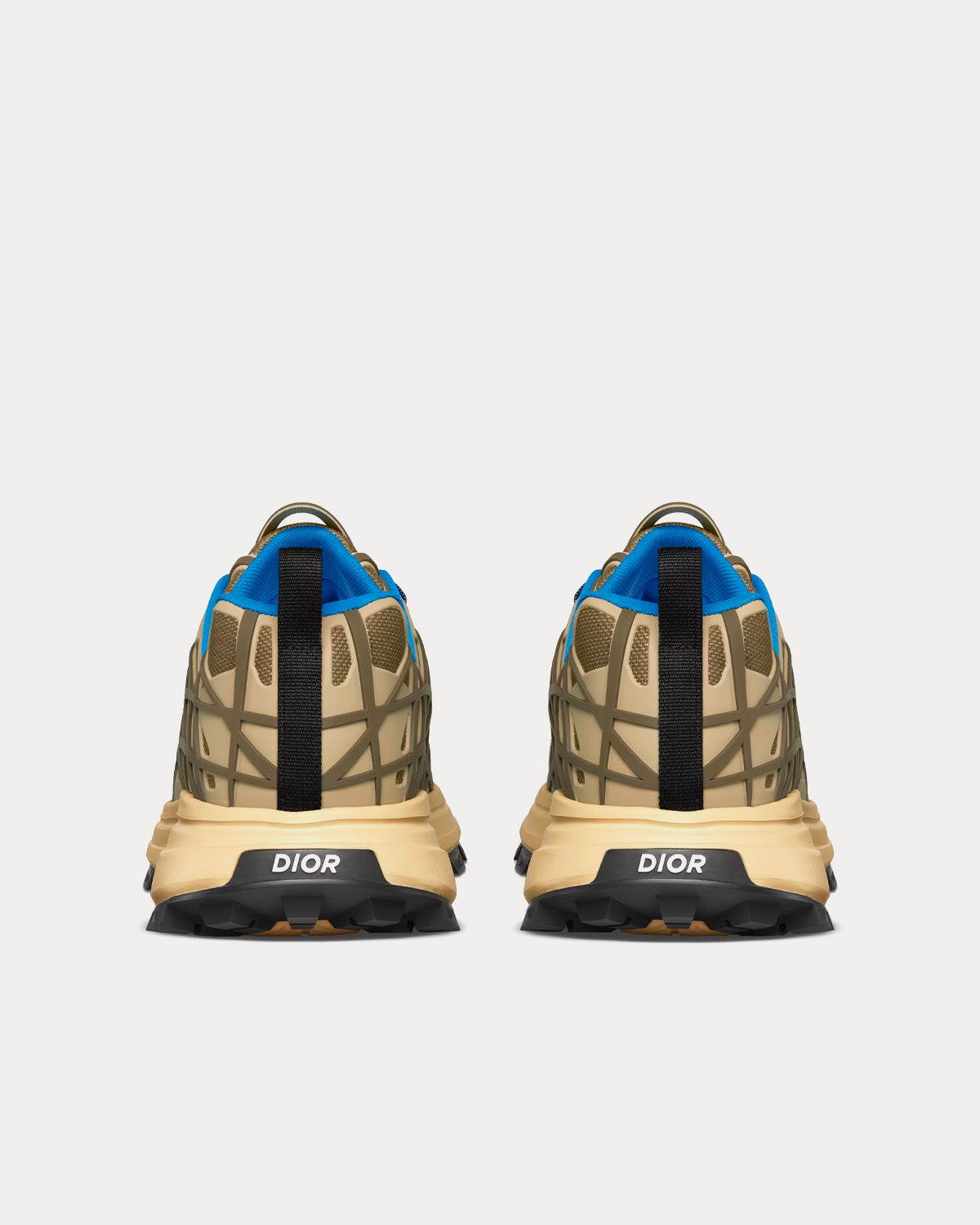 B31 Runner Technical Mesh & Rubber with Warped Cannage Motif Brown / Khaki Low Top Sneakers