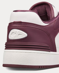 B57 Burgundy and White Smooth Calfskin with Beige and Black Dior Oblique Jacquard Low Top Sneakers