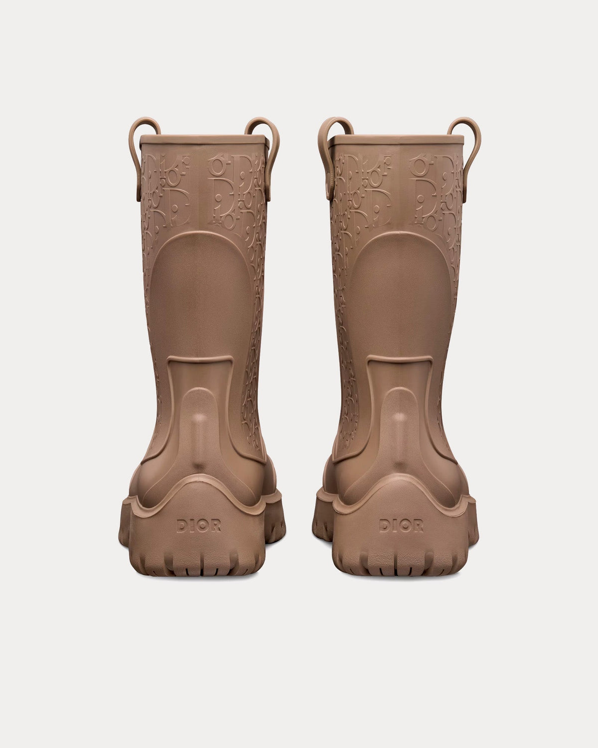 Garden Brown Rubber with Dior Oblique Motif Rain Boots