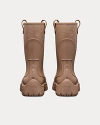 Garden Brown Rubber with Dior Oblique Motif Rain Boots