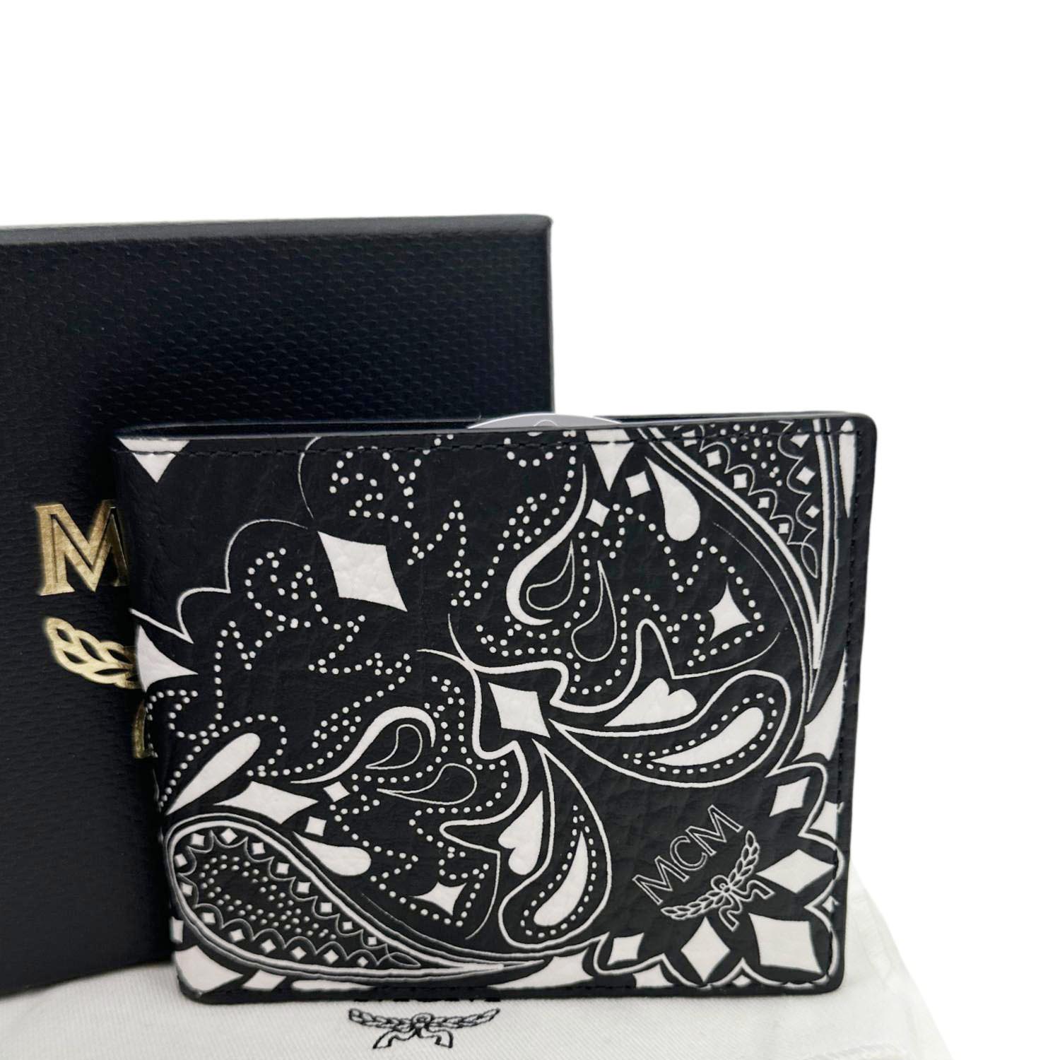 MCM Aren Bandana Leather Bifold Men's Wallet Black