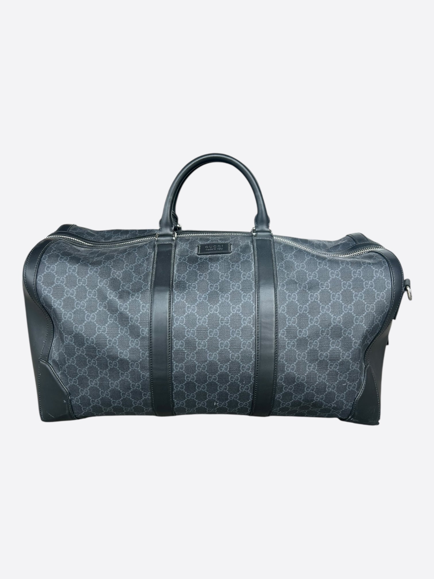 Black GG Monogram Large Duffel Bag
